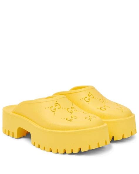 yellow gucci clogs|gucci slippers women.